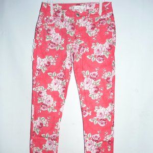 Women's jeans coral floral skinny classic style